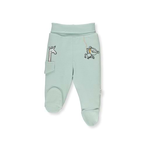 Bebetto T-3174 İnterlok Patikli Pantolon MİNT 3-6 Ay