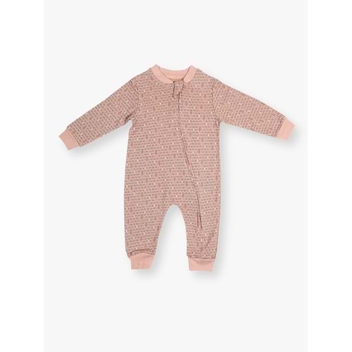Luggi Baby LBK-02405 Desenli Fermuarlı Tulum SOMON 12-18 Ay