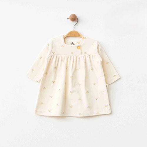 Eslenza Baby Esl-0050 Yaka Tek Düğme Detaylı Elbise 6 Ay