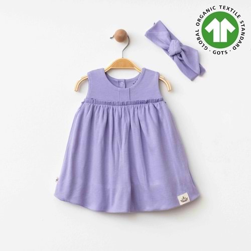 Eslenza Baby Esl-0030 Bandanalı Elbise Mor 6 Ay