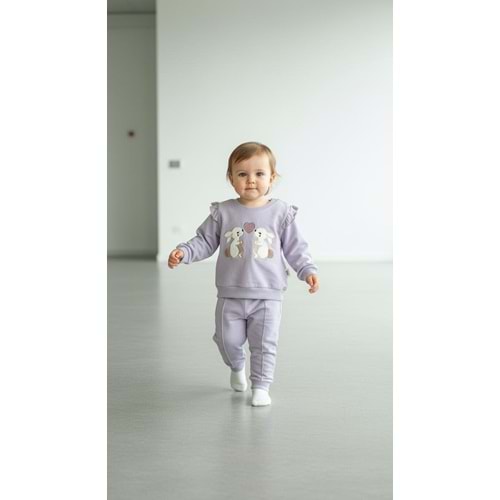 Piccola Mia Tavşan Nakışlı 2li Takım