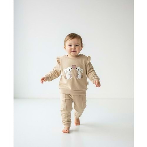 Piccola Mia Tavşan Nakışlı 2li Takım