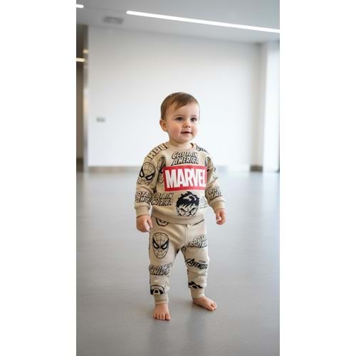 Piccola Mia Marvel Hulk Baskılı 2li Takım 12 Ay KREM