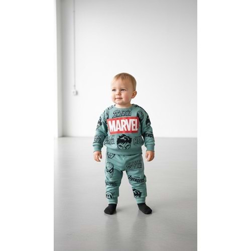 Piccola Mia Marvel Hulk Baskılı 2li Takım 24 Ay YEŞİL