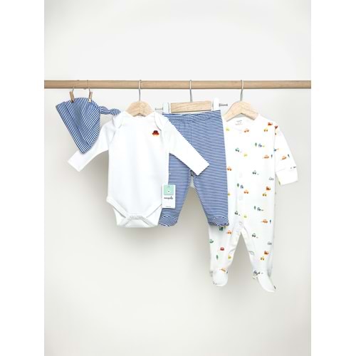 Minipolo Egemen 4lü Erkek Bebek Hastane Çıkış Seti