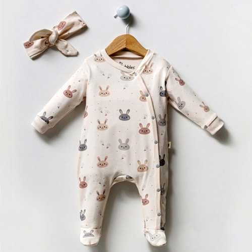 By Bubbles 1025 Tavşan Patikli Tulum 0-3 Ay KEMİK