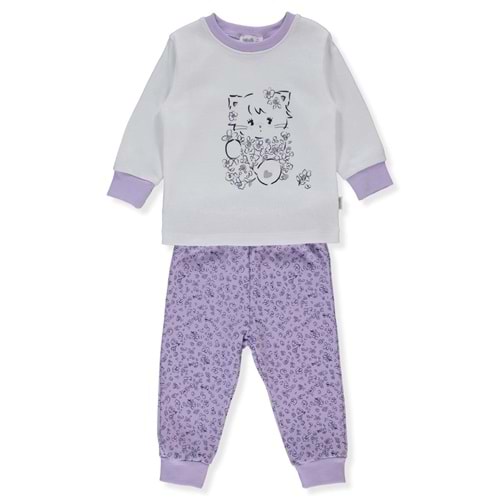 Bebetto F-1363 İnterlok Patiksiz 2li Pijama Takımı 5 Yaş LİLA