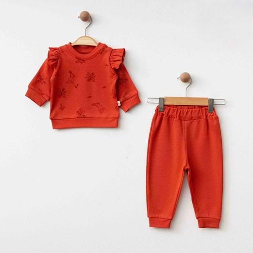 Eslenza Baby Esl-0052 Tavşanlı 2'li Takım 9 Ay KİREMİT