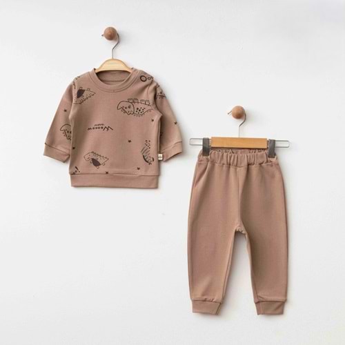 Eslenza Baby Esl-0053 Dinazor 2'li Takım 12 Ay KAHVE