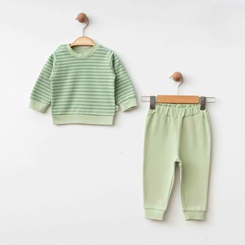 Eslenza Baby Esl-0054 Çizgili 2'li Takım 12 Ay YEŞİL