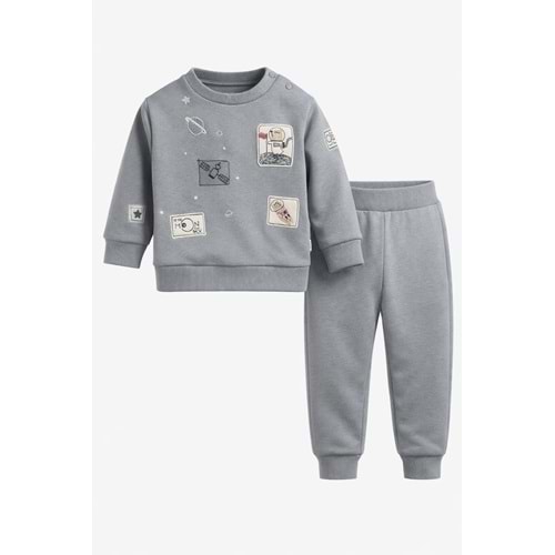 İggy 125255 Space Nakışlı 2li Takım 9-12 Ay ICE