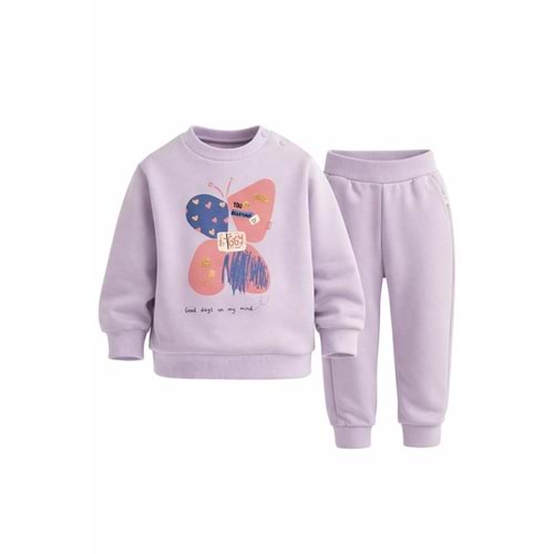 İggy 125276 Butterfly Baskılı 2li Takım 9-12 Ay LEYLAK