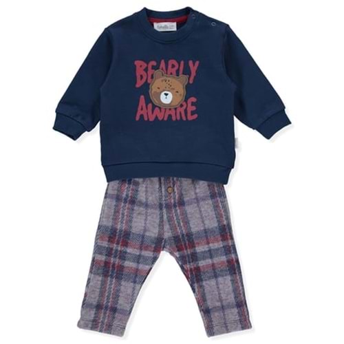 Bebetto K-4456 2İp Sweat Huge Bear 2li Takım 12-18 Ay İNDİGO