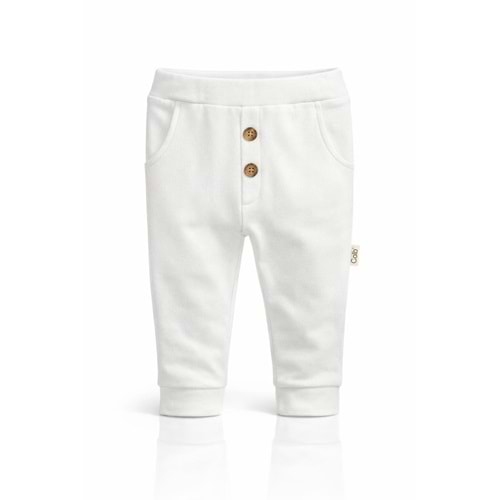 Colbi Baby 2043 Modal Cepli Düğmeli Pantolon 0-3 Ay Beyaz