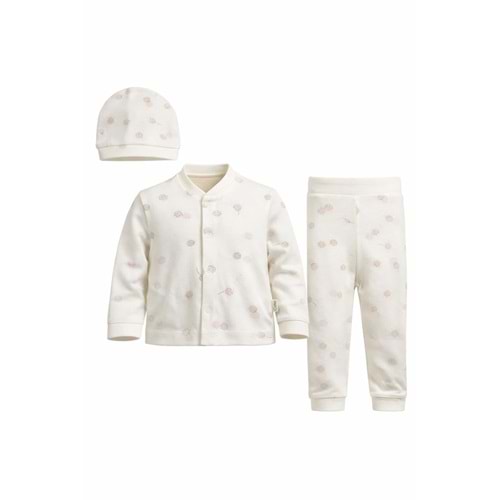 Colbi Baby 4055-7 Polen Şapkalı 3'lü Takım