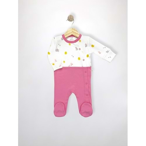 Minipolo Kavaklı Kız Bebek Tulum 3-6 Ay PEMBE