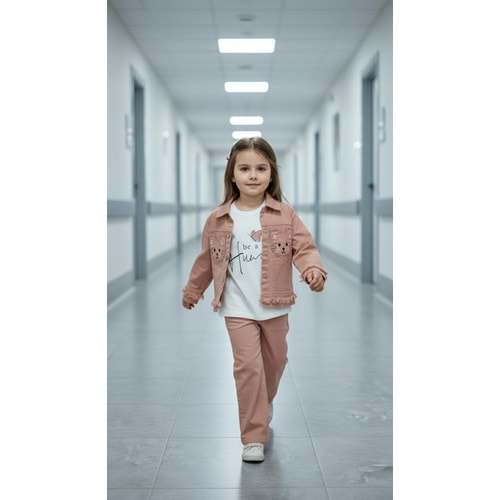 Ecoo 3664 Kedi Nakış Detaylı 3lü Takım