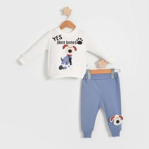 Zeo Kids 2214 Köpekli 2li Takım 18 Ay MAVİ
