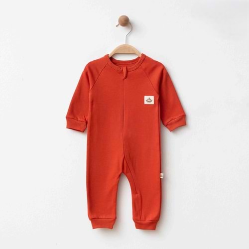 Eslenza Baby ESL-2215 Ribanalı Patiksiz Tulum 6 Ay KİREMİT