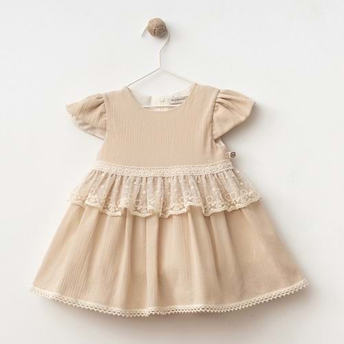 Wondress Baby 1212 Pamuk Prenses Elbise 9 Ay Bej