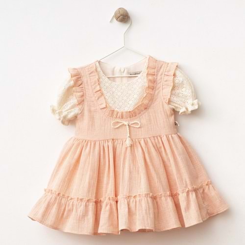Wondress Baby 1204 Fiyonklu Keten Elbise 12 Ay Nar
