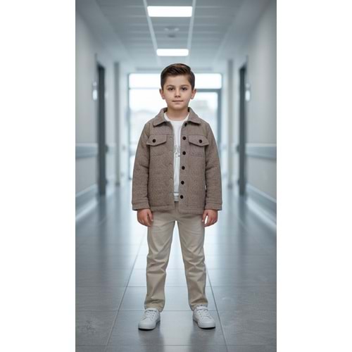 Ecoo Kids 3746 Jakarlı Ceketli 3lü Erkek Takım 6 Yaş KAHVE