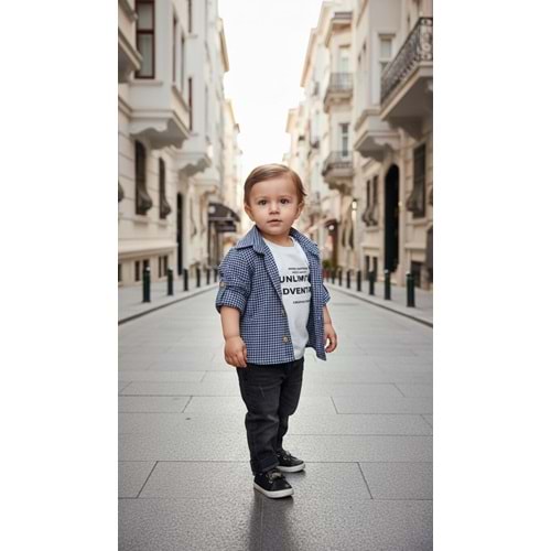 Comfort Baby Gömlekli Wild Baskılı 3lü Takım 12 Ay LACİVERT