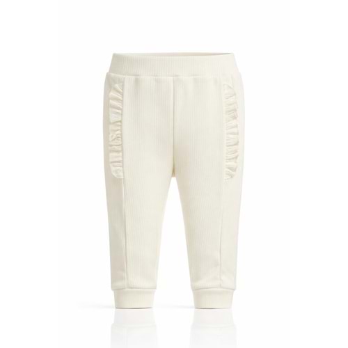Colbi Baby 1054 İnce Rapor Fırfırlı Pantolon 3-6 Ay Ekru