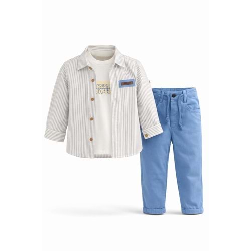 Karavan Baby 7749 Erkek 3lü Takım 4-5 Yaş MAVİ