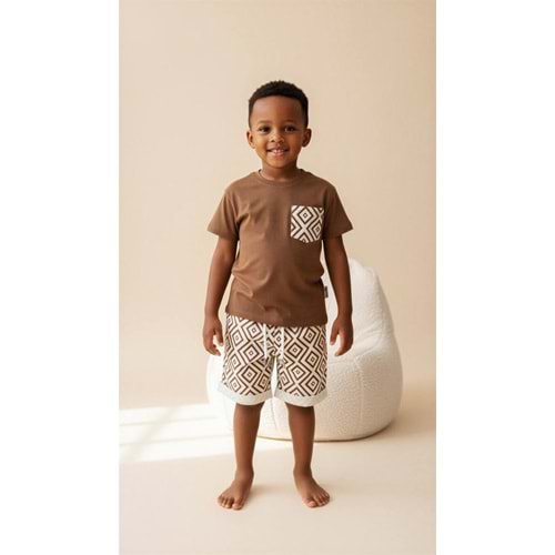 Acapella Çizgi Desenli 2li Erkek Şortlu Takım