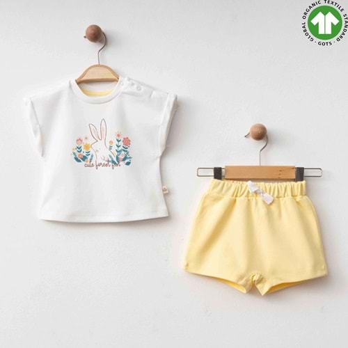 Eslenza ESL-0135 Tavşan Baskılı 2li Takım 9 AY SARI