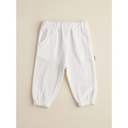 Colbi Baby 5146 Müslin Tek Pantolon 3-6 AY BEYAZ