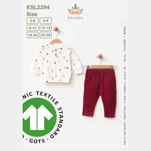Eslenza Baby ESL-2294 2lİ Pijama Takımı 3 YAŞ BORDO