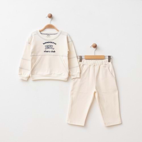 Eslenza Baby ESL-2335 Eşofman Takımı 2 YAŞ KREM