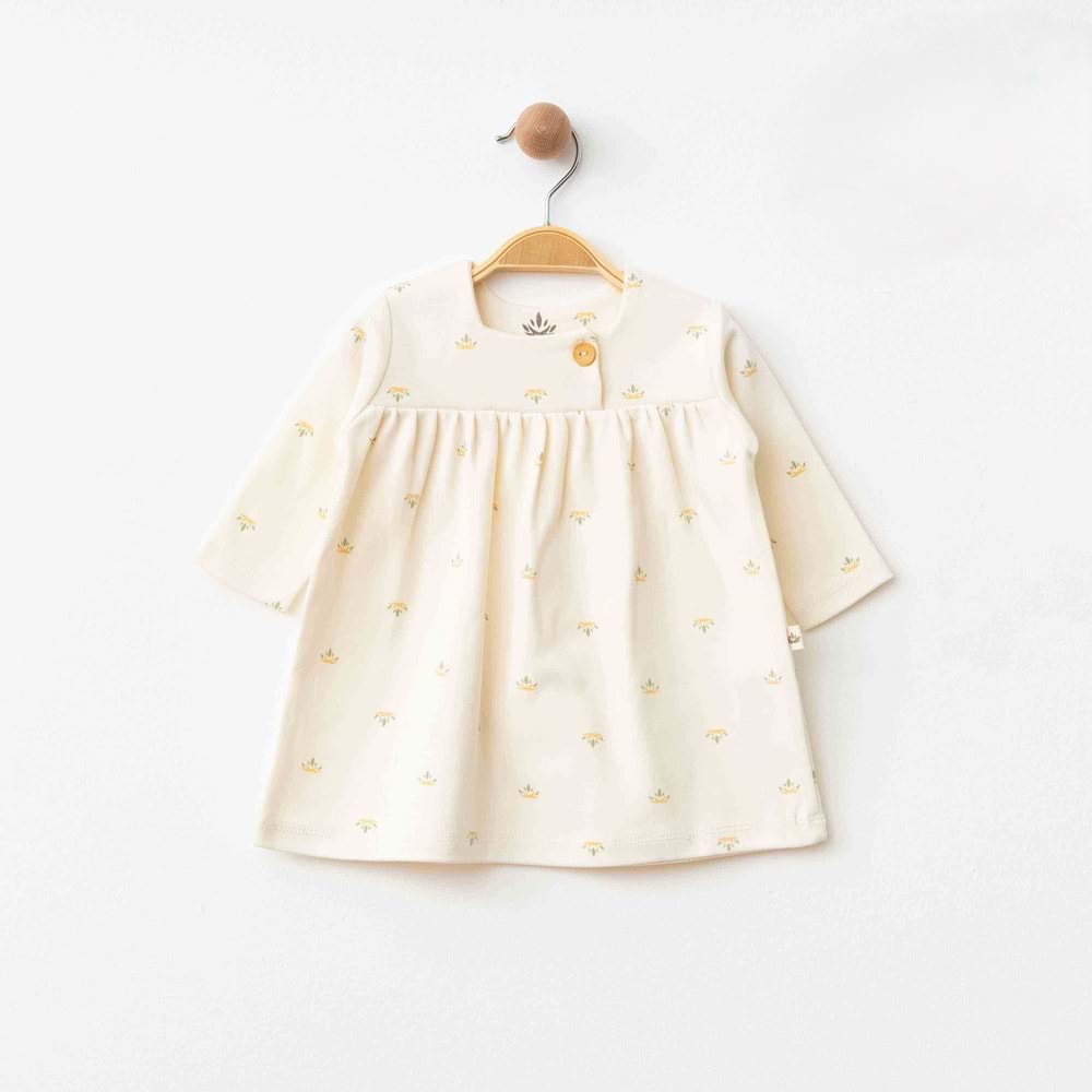 Eslenza Baby Esl-0050 Yaka Tek Düğme Detaylı Elbise 6 Ay