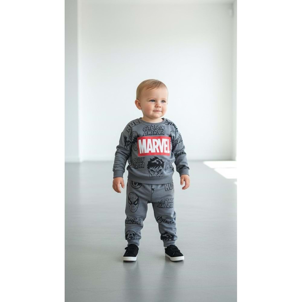 Piccola Mia Marvel Hulk Baskılı 2li Takım 18 Ay FÜME