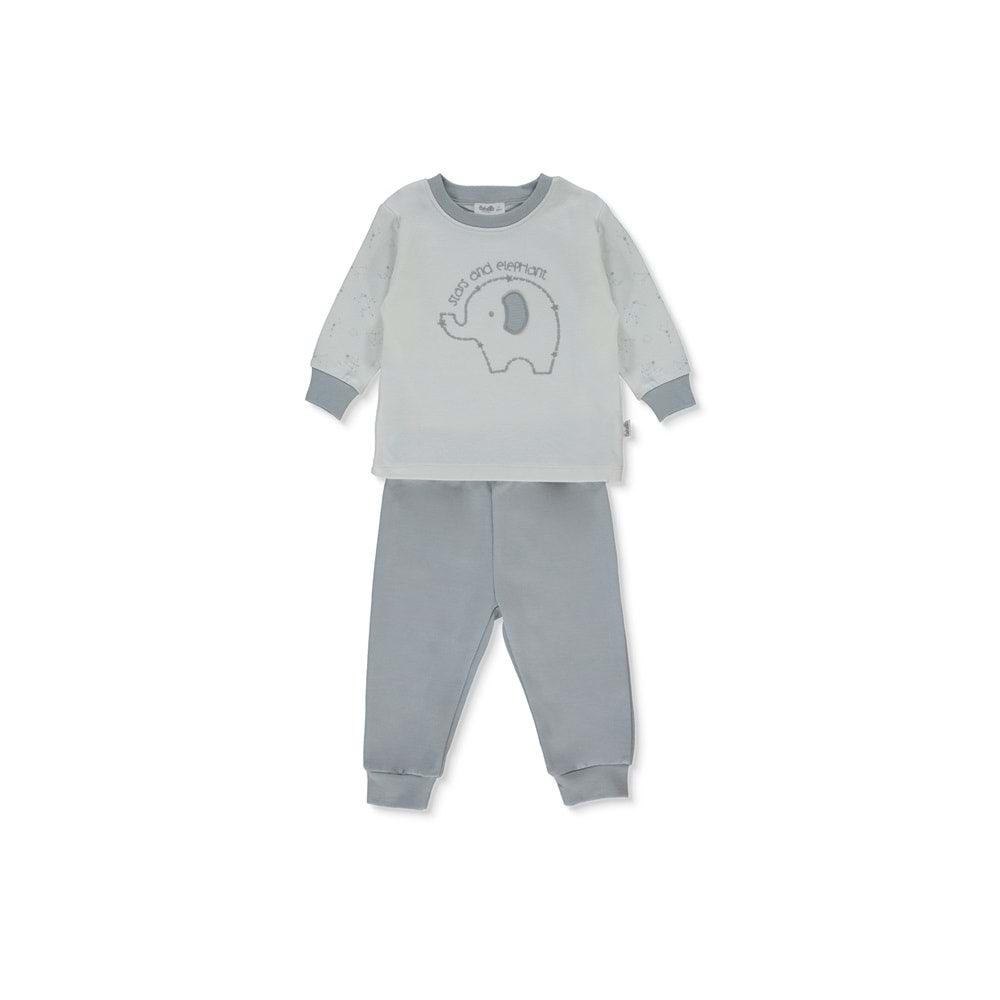 Bebetto F-1359 İnterlok Patiksiz 2li Pijama Takım 3 Yaş GRİ