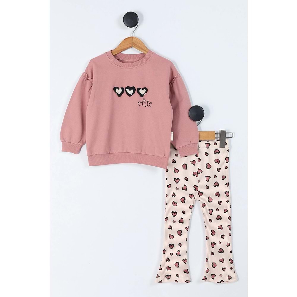 Vovido Kids Kalp Süzene 2li Takım 2-3 Yaş PEMBE