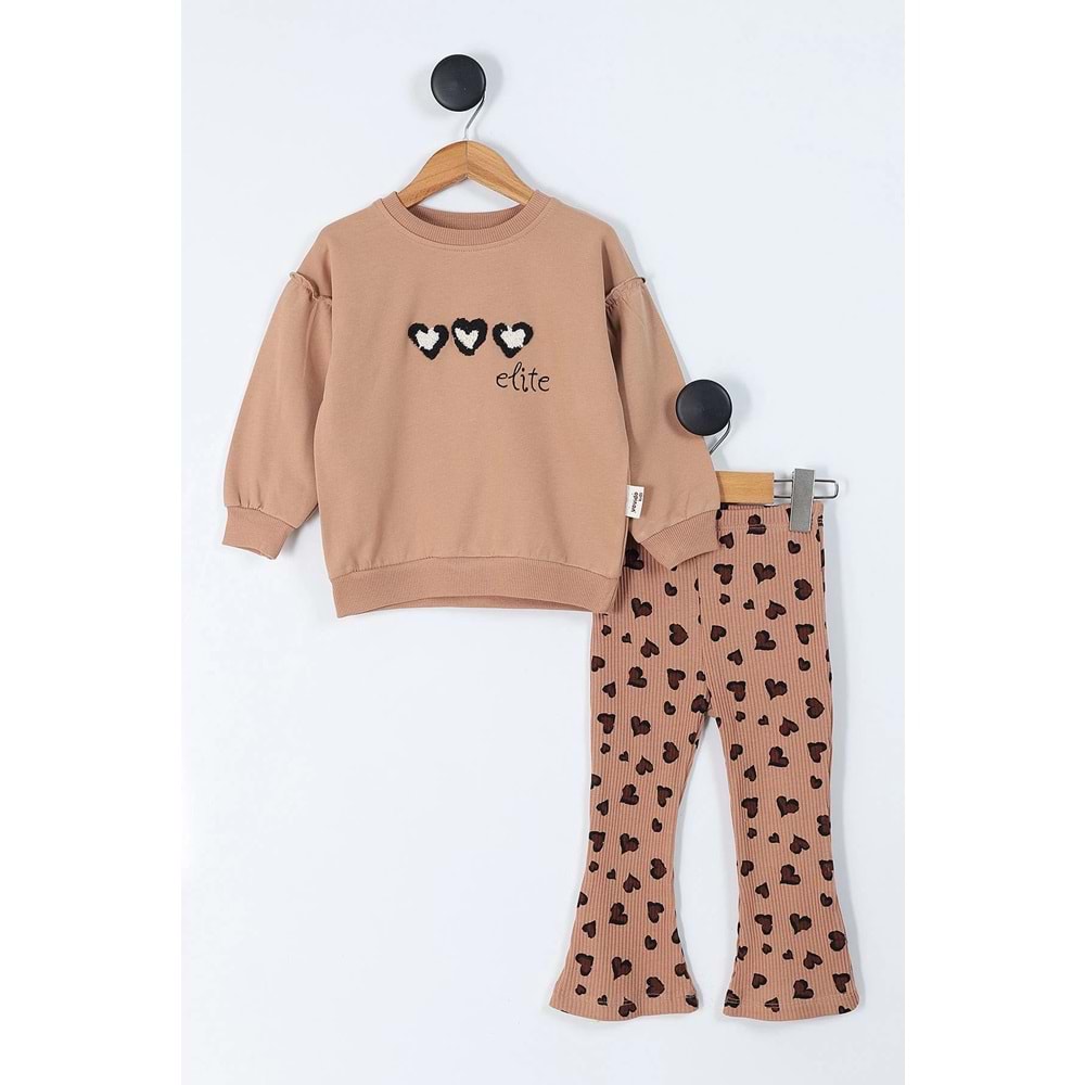 Vovido Kids Kalp Süzene 2li Takım 3-4 Yaş KAHVE