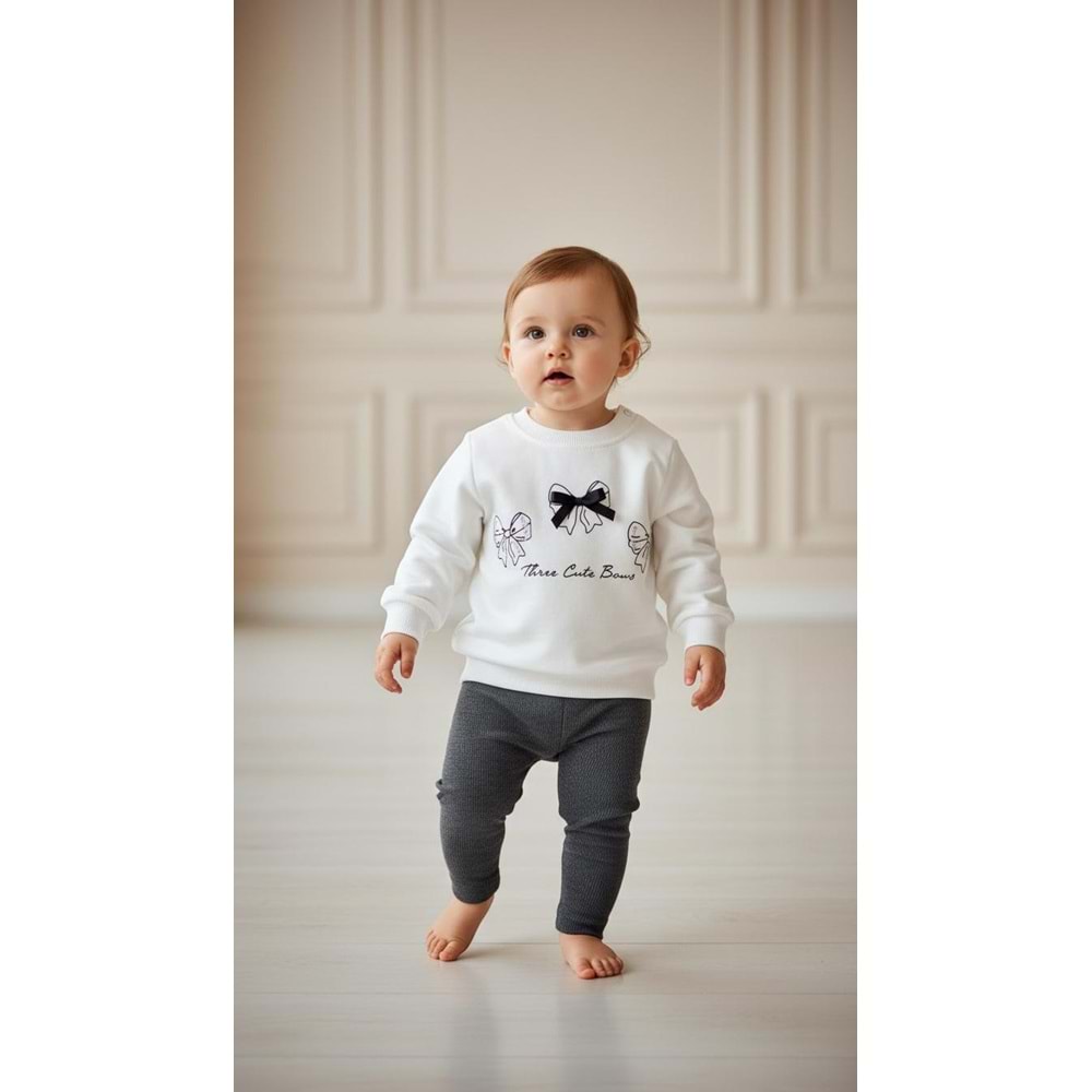 Pandax 1001 Taş Fiyonk 2li Takım 12-18 Ay BEYAZ