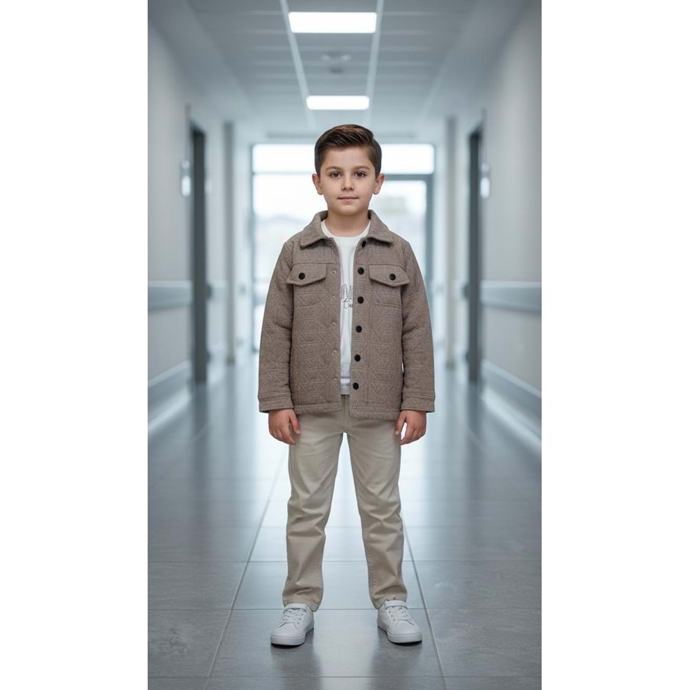 Ecoo Kids 3746 Jakarlı Ceketli 3lü Erkek Takım 6 Yaş KAHVE