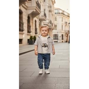 Comfort Baby Keten Gömlekli Araba Baskılı 3lü Takım