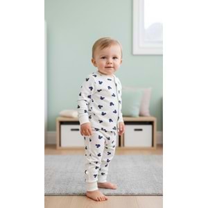 Minipety Önden Çıtçıtlı Pijama Takımı Mickey