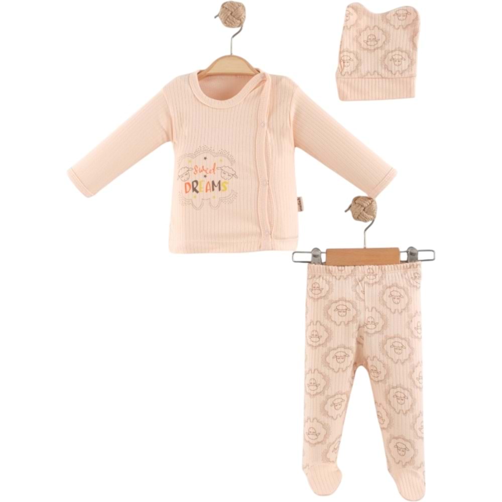 Melish Bebe Sweat Dream 3lü Hastane Çıkışı Yenidoğan SOMON