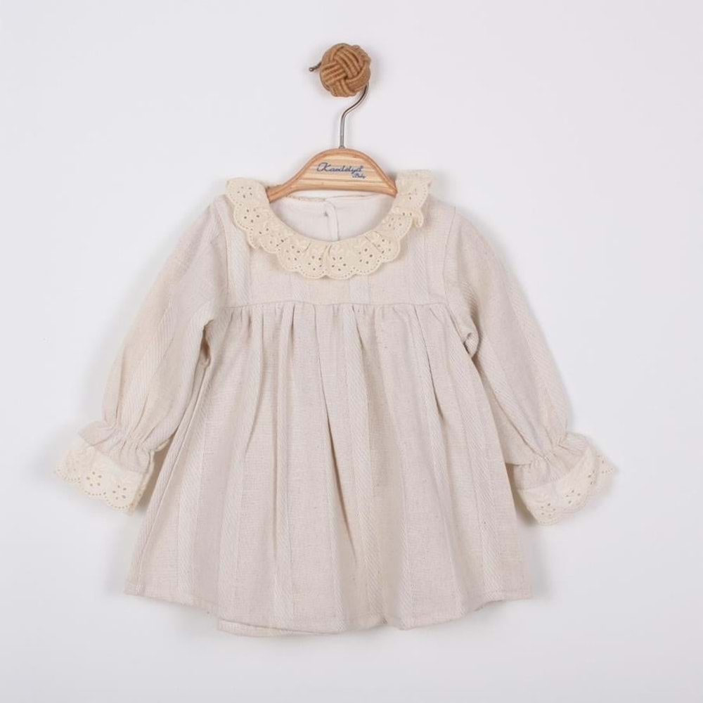 Minino 1332 Fisto Yaka Keten Elbise