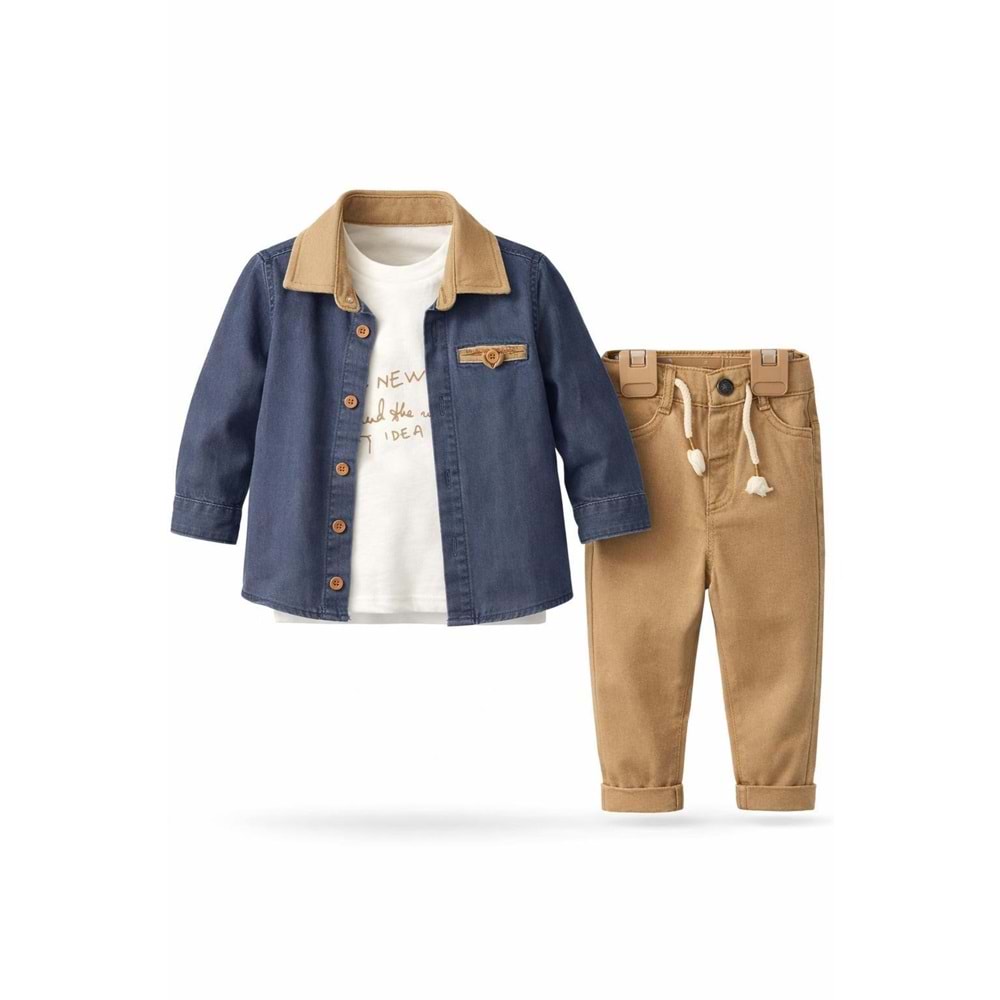 Karavan Baby 7720 Erkek 3lü Takım 18-24 Ay MAVİ