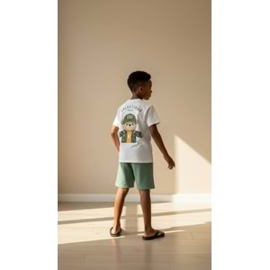 Gap Kids Bear Baskılı 2li Erkek Şortlu Takım
